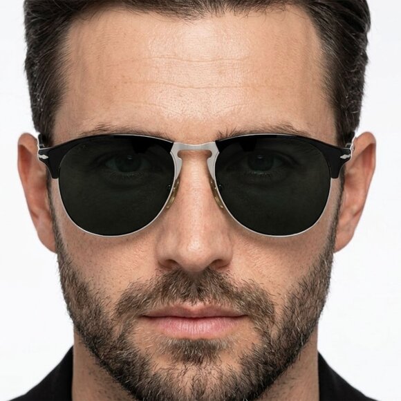 Persol Other - Persol Polarized Sunglasses PO8649S Black/Silver Icons Made in Italy Unisex